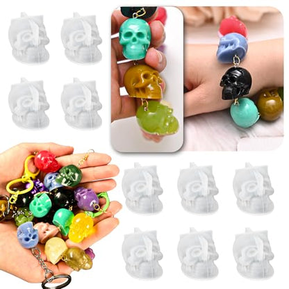 Skull Crafting Molds, Set of 10 Halloween Skull Resin Molds - color: 10PCS Mini 3d Skull