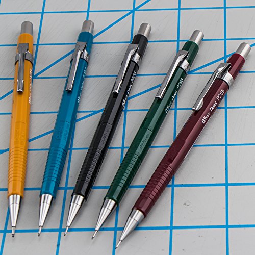 Pentel Sharp Mechanical Pencil (0.5mm), Fine Line, Black Barrel, Pack of 2 (P205BP2)