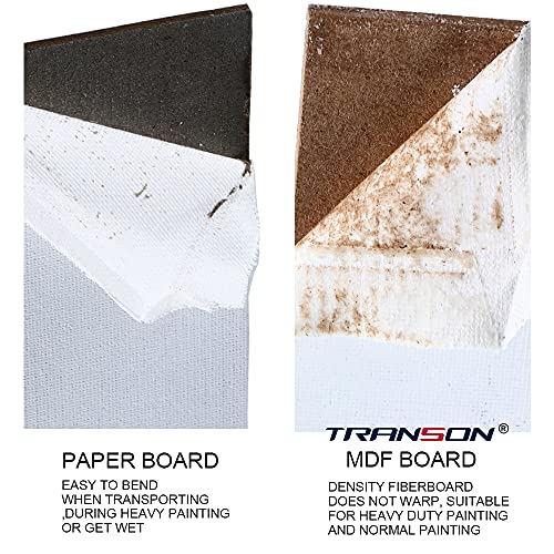 Transon 12 Pack 11x14 Inch Canvas Panel for Painting, with Heavy Duty MDF Backing Boards, 100% Cotton Acid-Free Primed for Beginners Art Crafts - size: 11*14" 12-PACK