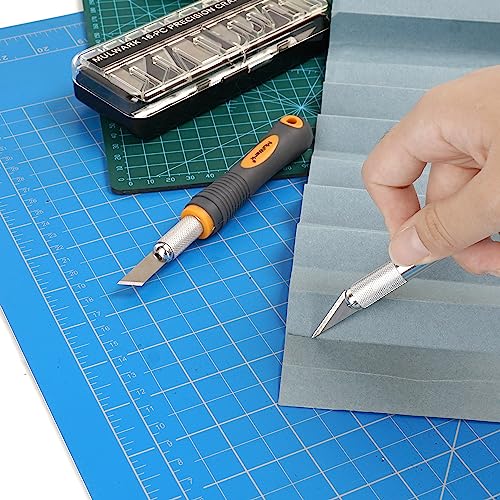 MulWark 136-Piece Precision Hobby Knife Set with Blade Storage Magnetic Handle - Portable Exacto Knife for Modeling & Crafting, Includes Chiseling, Stencil Edge & Fine Point Blades, 120#11 Blades - style: 136-Piece Precision Hobby Knife Set