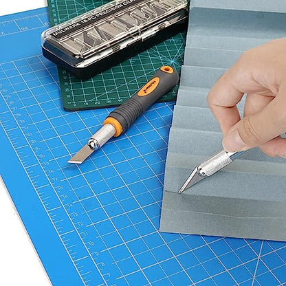 MulWark 136-Piece Precision Hobby Knife Set with Blade Storage Magnetic Handle - Portable Exacto Knife for Modeling & Crafting, Includes Chiseling, Stencil Edge & Fine Point Blades, 120#11 Blades - style: 136-Piece Precision Hobby Knife Set