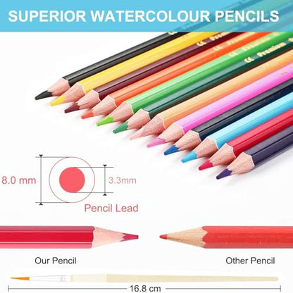 Heshengping, Sketching Pencil Set Drawing Pen Charcoal Sketch Kit Cover Graphite Charcoal Watercolor Pencils Paper Erasable Pen Beginners Artist Children and Adults(39pcs Art Supplies) - size: 1 Count (Pack of 1)