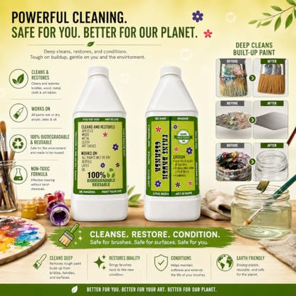 Green Piece Paint Brush Cleaner - Natural Cleaner for Wet & Dry Paint 64 Oz - style: 1/2 Gallon Paint Brush Cleaner