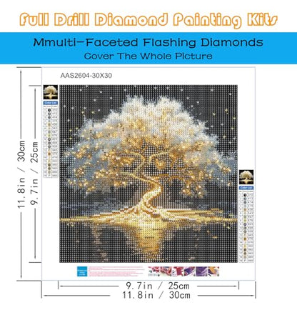 Tree of Life Diamond Art Kits for Adults, Diamond Painting Kits for Adults | Tree of Life Diamond Painting Kits for Adults 12x12 Inch, 5D Diamond Art Kits, Full Drill Gem Art Paint by Diamonds Dots - color: White Tree of Life