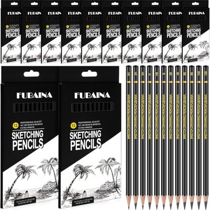 Humyoun 144 Pcs Sketching Pencils, 12B-4H Graphite Drawing Pencils