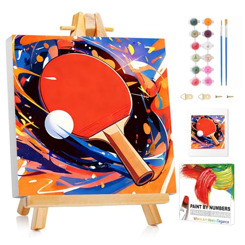 XTCIXAL Paint by Numbers Kit for Kids with Frame, Table, 8X8 inch - color: 07-Table
