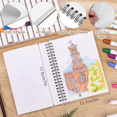 5×7 Marker Paper Pad, 30 Sheets, 200gsm Double-Sided Bleedproof Paper | Acid-Free Smooth Paper, Spiral Bound with Tear Line, Lay-Flat Design, for Alcohol Markers, Pens, Acrylics And Sketching - size: 5×7 Inch (1 Pack)