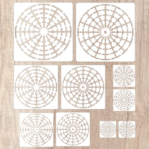 Gosknor 10pcs Mandala Dot Painting Stencils, 5 Sizes Reusable Mandala Dotting Stencil Set for Paper, Wall, Wood Canvas DIY Painting Art Projects