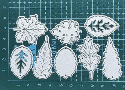 Patterned Leaves Cutting Dies Maple Leaf Metal Die Cuts Christmas Pine Leaves Embossing Stencils for Card Making Crafts Scrapbook Album Paper Decor - style: Leaves