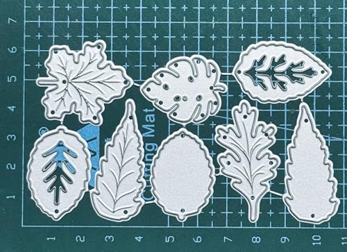 Patterned Leaves Cutting Dies Maple Leaf Metal Die Cuts Christmas Pine Leaves Embossing Stencils for Card Making Crafts Scrapbook Album Paper Decor - style: Leaves
