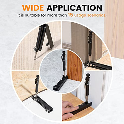 Saker Multi-function Scribing Tool- Construction Pencil- Aluminum Alloy Scribe Tool with Deep Hole Pencil,DIY Woodworking Scribe Gauge Scriber Line Maker Measuring Tool,Gifts For Men(5.5Inch BLACK)