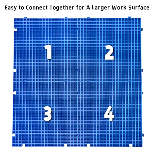 Stained Glass Cutting Mat, Solid Bottom Plastic Grid, Blue, 1 Pack - size: 12"L x 12"W