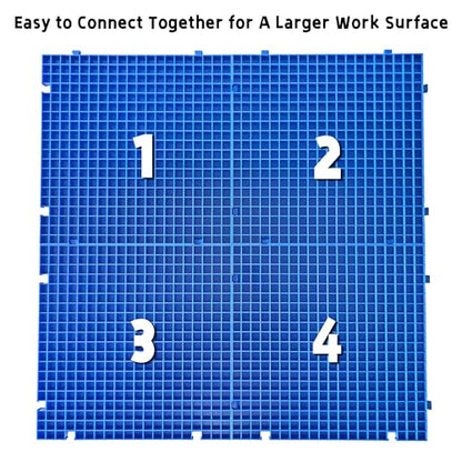 Stained Glass Cutting Mat, Solid Bottom Plastic Grid, Blue, 1 Pack - size: 12"L x 12"W