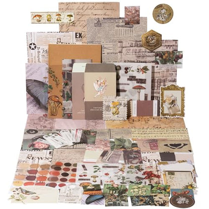 YagCu Scrapbook Kit for Beginners, Aesthetic Junk Journal Supplies, Scrapbooking and Journaling Materials, Bullet Journals Stationery, Planner DIY Arts Craft Paper, Women Adults - color: Plant