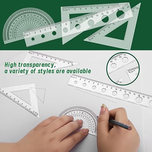 18 Pcs Geometric Drawings Templates, Drawing Stencils, Drawings Tools | Stencils for Drawing, Drafting Stencil with a Storage Bag for Architecture, Studying, Office, Designing