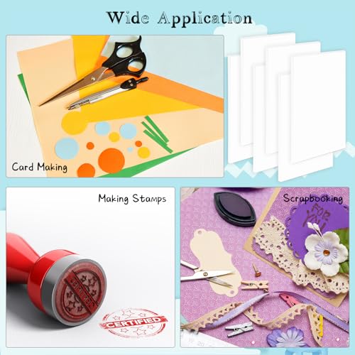Frienda 40 Pcs 4"x6" Rubber Carving Blocks Linoleum Block Stamp Making Kit Soft Rubber Carved Brick for Stamp Maker Printmaking Supplies Craft Project(White) - color: White