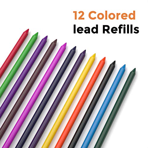 Nicpro 29 Pieces 2mm Mechanical Pencil Set, 9 PCS Drafting Carpenter Pencils 2.0 mm for Art Drawing Sketching construction with 192 Lead Refills Pre-Sharpen HB & 2B & Colors, 2 Erasers, 2 Sharpener - color: ‎Silver