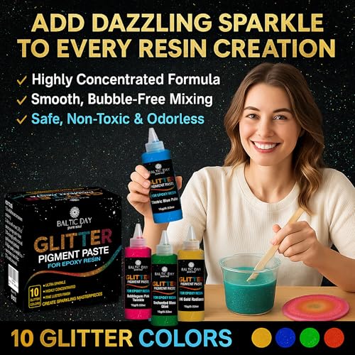 Bloody Red Glimmer Epoxy Pigment Paste XL (6.7oz/191g) – Ultra-Concentrated Deep Red Resin Colorant with High-Reflective Glitter Shine | Opaque Dye for Epoxy Resin Art, Jewelry & River Tables - color: Bloody Red Glimmer XL