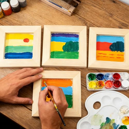FSWCCK 15 Pack 4 x 4 inch Wood Panel Boards, Unfinished Wood Canvas Panels for Crafts, Painting Canvas, DIY Art Projects, Pouring, Arts Use with Oils, Acrylics - size: 4"X 4" 15 Pack