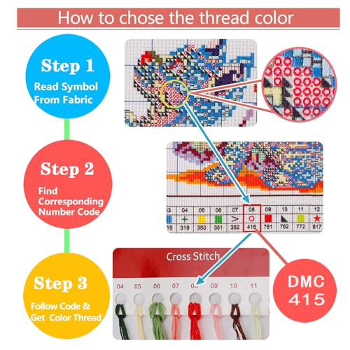Leczany Cross Stitch Stamped 11CT 3 Strands Kits for Adults Beginners Patterns Craft Kit Needlepoint Full Range of Embroidery Kits DIY Starter | Wolf 15.8×20.9 inches - color: 11CT Stamped kits, Wolf 15.8×20.9 inches