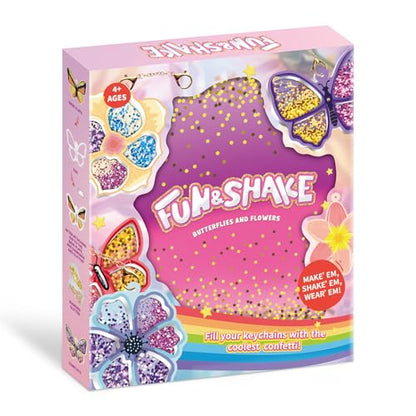 DIY Glitter Craft Kit with Keychains - Mess-Free Arts and Crafts for Kids Ages 4-8, Fun Shake-It Activity, Creative Travel Toys, Party Favors & Birthday Gifts for Girls 4-9 - color: Purple