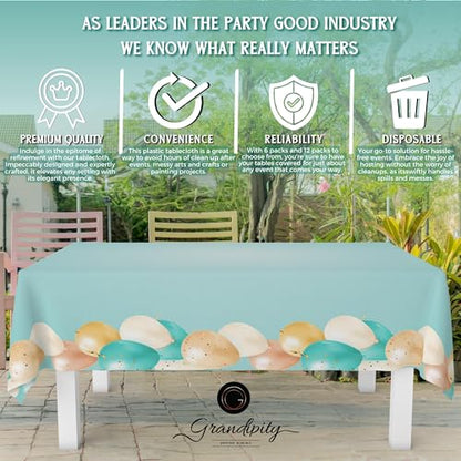 Grandipity Party Balloon Birthday 12 Pack Premium Disposable Plastic Tablecloth 54 Inch. x 108 Inch. Rectangle Table Cover - color: Balloons, size: 54" x 108" - 12 Pack