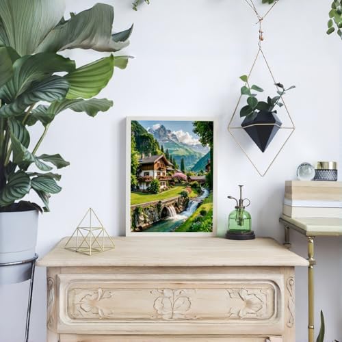 Forest Cabin Diamond Painting Kits for Adults Beginners Gem Art DIY Craft - color: KM549-1