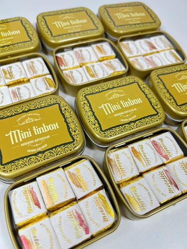Handmade Highlight Golden Metallic Watercolor Paint Palette Mica 6 Colors-Extra Fine Brass Gold Super Bright Watercolour-Pearlescent Shimmer Water Color Painting (Martian Kiss) - color: Martian Kiss