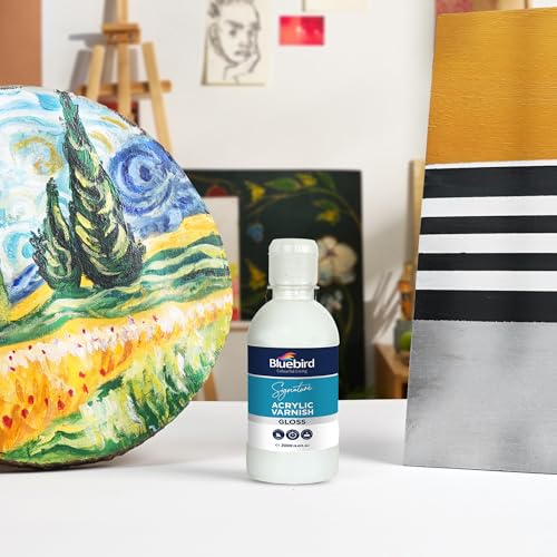 Bluebird Signature Gloss Varnish for Acrylic Painting, Non-Yellowing, Non-Toxic, Anti-Crazing, Gloss Varnish for Pro Artists, Hobby Painters & Kids (Gloss, 8.5 Fl Oz) - color: Gloss, size: 8.5 Fl Oz