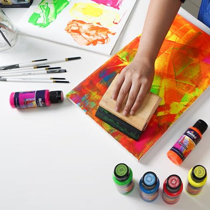 BLUEBIRD Studio Acrylic Paints, Neon Colors, 6-Pack 3.4 Fl Oz each, Basic Acrylic Paint For DIY Crafts & Beginner Artists - color: NEON COLORS, (6-Pack, 3.4 Fl Oz each)