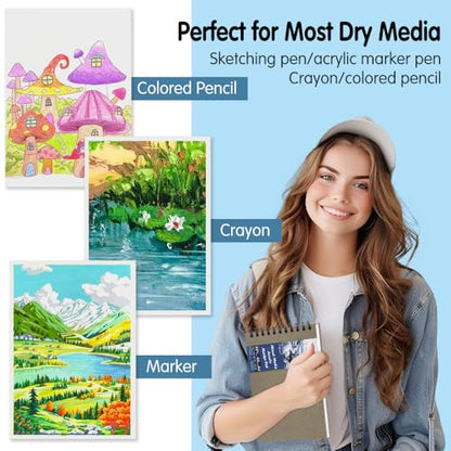 5.8x8.3in Sketch Book, 60Sheets Spiral Bound Notebooks, Bright White 92lbs/150gsm Acid-Free Drawing Paper for Painting,Sketching, Professional Sketch Pad for Artists, Beginners. BW-Light Coffee - color: Bright White-Light Coffee