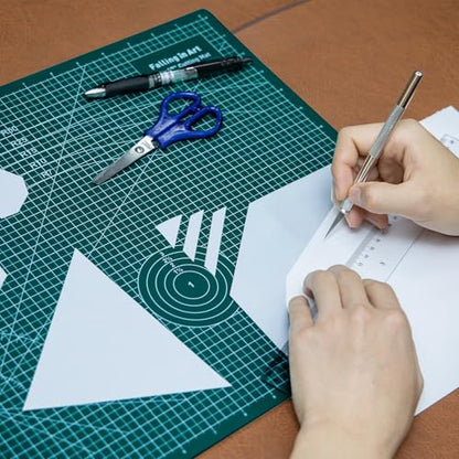 Falling in Art Self Healing Cutting Mat, 18x24" Cutting Mats for Sewing, Double-sided 5-Ply Fabric Cutting Board for Crafting, Quilting and Sewing Projects, Green