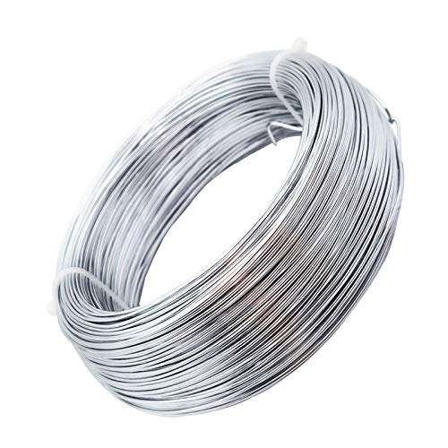 INSPIRELLE 18 Gauge Silver Aluminum Craft Wire Bendable Metal Wire | 377 Feet for Jewelry Craft Making - color: Silver, size: 18 Guage (1.0mm)