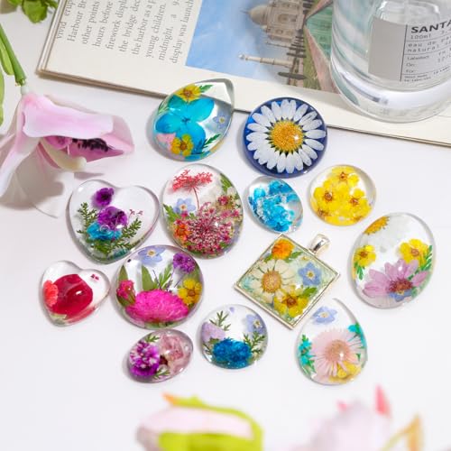 LET'S RESIN Cabochon Gems Resin Molds, 36-Cavity Jewelry Making Kit | Includes 16 Metal Pendant Trays, Silicone Molds for UV & Epoxy Resin, Pendants, Earrings, Necklaces, DIY Craft Supplies