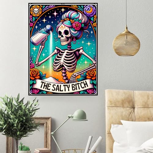 HHMATITS Skull Diamond Art Kits for Adults, Diamond Painting Kit 12x16IN - color: Skull