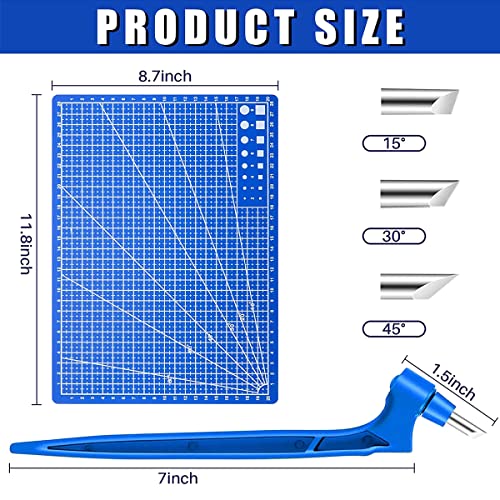 Craft cutting Tools Kit 360 Degree Rotating cutter Tools Art cut Tools with Pen 15/30/45 Degree Blades Mat for DIY Craft Hobby Scrapbook Stencil