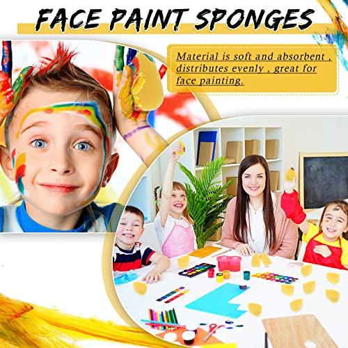 Yinkin 24 Pcs Face Paint Sponge Petal Face Painting Oval Sponges High Density Face Painting Supplies for Kids Adults Art Work Halloween Makeup Body Paint (Yellow)