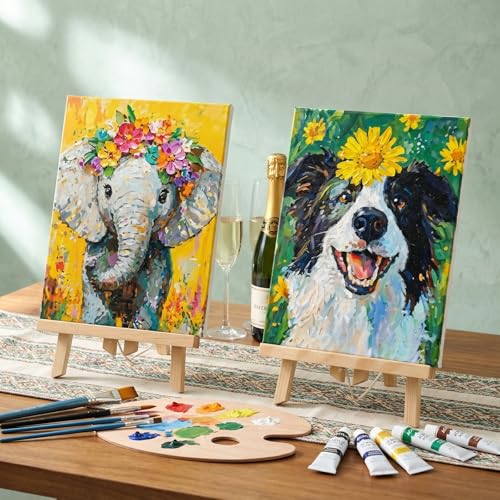 Sherr 24 Pcs Pre Drawn Canvas for Painting Adult Pre Printed Canvas Bulk Sip and Paint Kit Stretched Panels Paint Set for Theme Valentine Painting Night Party Favor(Carton Animal,8 x 10 Inch) - size: 8 x 10 Inch, style: Carton Animal