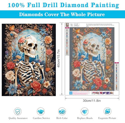 Diamond Art Kits for Adults Skull Flower Diamond Painting Kit 12x16in - color: Skull-C-Round Drill, size: 11.8x15.7in(30x40cm)