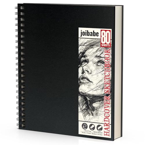 9" x 11" Sketch Book，1 Pack 80-Sheets (68lb/100gsm)，Double-Sided Hardbound Sketchbook, Spiral Bound,Acid Free Paper Painting Drawing Writing Sketching Pad for Kids Adult Teens Girls Boys - size: 9 x 11 inches (1 Pack)