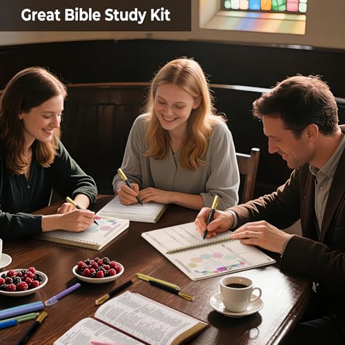 Dashspark Bible Study Kit - Bible Journaling Supplies Kit for Women - Christian Gifts for Women - Highlighters and Pens with Aesthetic Bibles Journal Notebook - Bibles Accessories Annotation Kits - color: Black