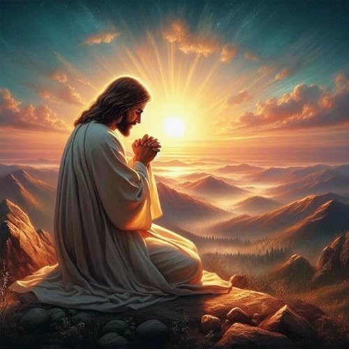 Camocin Diamond Art Kits for Adults, Praying Jesus Diamond Painting | Gem Art, Diamond Dot, 5D Full Round Drill, Religious Faith Christian Wall Decor, DIY Craft Gift, 14 x 14 Inch - color: LBDP1P31