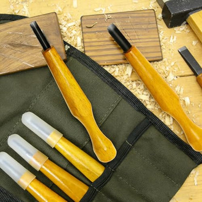 5 Pcs Linocut Tools Set – Premium Half Round U-Shaped Chisels in 2.5mm, 3.5mm, 4.5mm, 5.5mm, 7mm Sizes, Ideal for Linoleum & Wood Carving, Printmaking – Perfect for Artists and Hobbyists