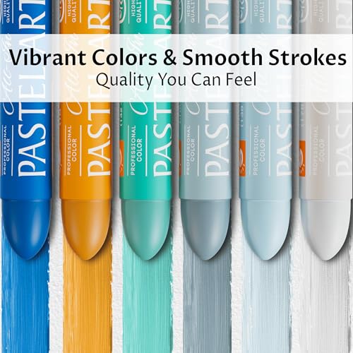 6 Pack Jumbo Oil Pastels Set (14 x 84 mm), Soft Oil Pastels with Vibrant Colors, Great Blending and Layering, Pastel Crayons for Professional Artists and Hobbyists, Twilight Bay - color: Twilight Bay