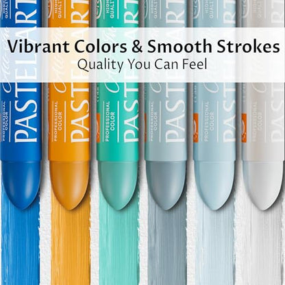 6 Pack Jumbo Oil Pastels Set (14 x 84 mm), Soft Oil Pastels with Vibrant Colors, Great Blending and Layering, Pastel Crayons for Professional Artists and Hobbyists, Twilight Bay - color: Twilight Bay