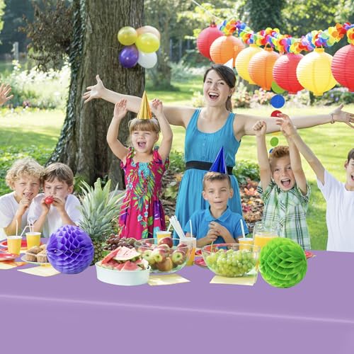 QZYL 12 PCS Lavender Plastic Tablecloths, 54 in x 108 in Dinner Table Cloths, Rectangle Table Cover for Birthday Party Family Gathering Wedding - color: Lavender, size: 12pcs 54x108 in