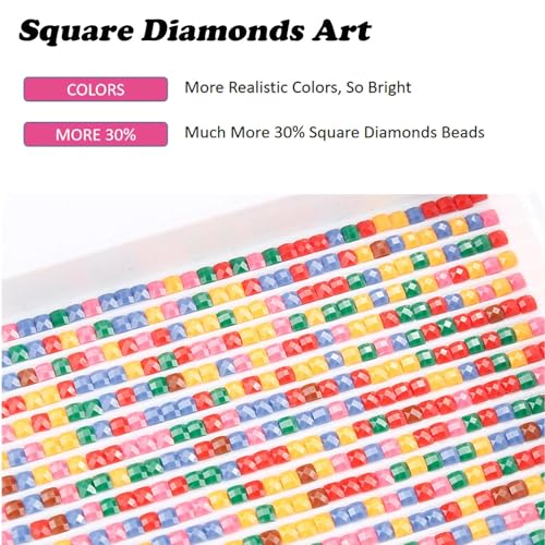 YALKIN Square 5D Diamond Art Kits for Adults, Large Forest Landscape Diamond Painting Kits Full Drill Diamond Painting Kit for Adult, DIY Picture Art for Home Wall Decor 40 x 70cm/15.7 x 27.6in