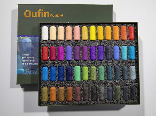Artists' Soft Pastel stick, Box Set of 48 Assorted Colors Smooth and Blendable, Fade-Resistant