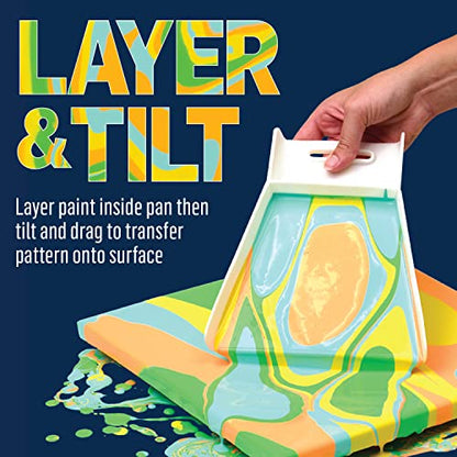 FolkArt Drizzle Flat Pouring Pan and Swipe Set, Durable Tools Perfect for DIY Paint Pouring Arts and Crafts Projects, 50828 - style: Pan and Swipe Set