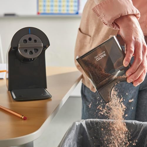 X-ACTO Pencil Sharpener, School Pro Electric Sharpener, Black, With Six Size Dial, XL Shavings Bin - Heavy Duty, Classroom Supplies
